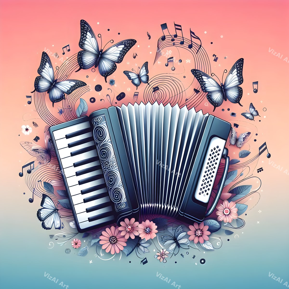 Jewel Tone & Butterfly Accordion Art — print 9