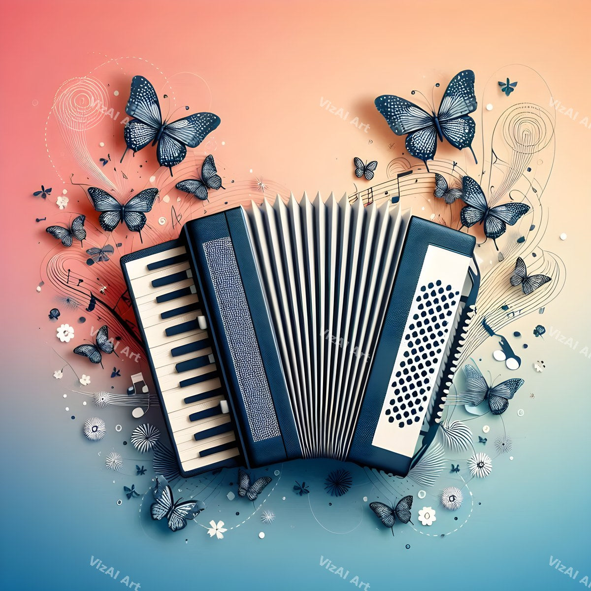 Jewel Tone & Butterfly Accordion Art — print 12