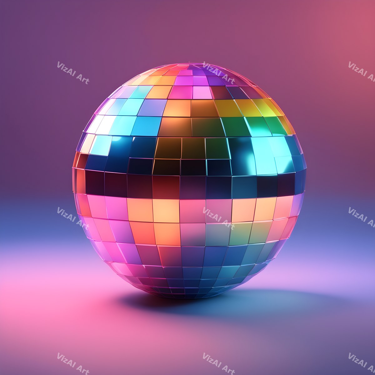 Rainbow Disco Ball Art — print 1