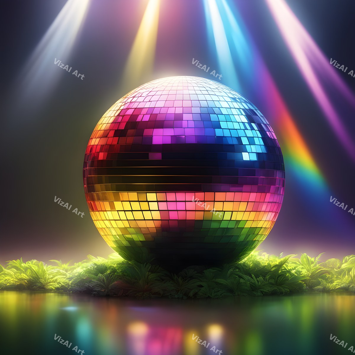 Rainbow Disco Ball Art — print 3