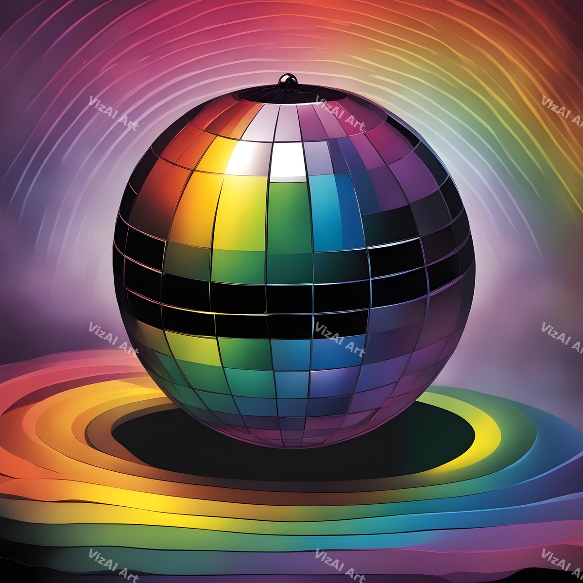 Rainbow Disco Ball Art — print 6