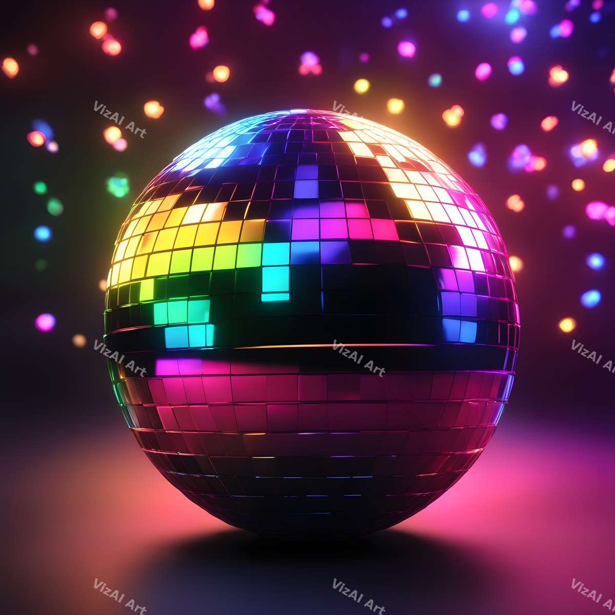 Rainbow Disco Ball Art — print 7