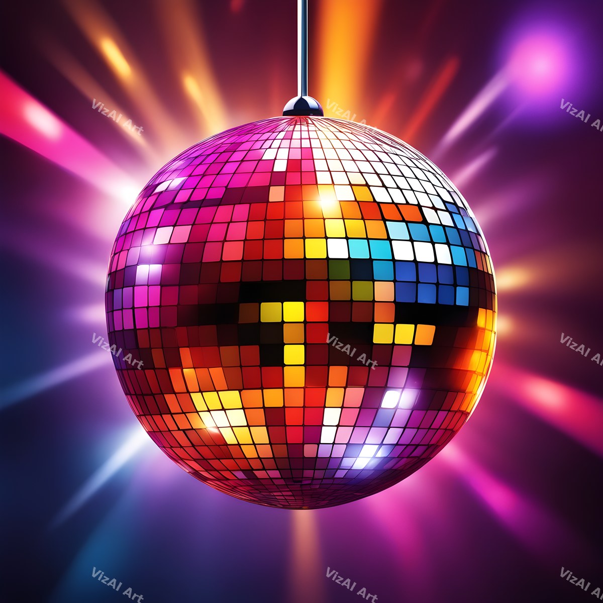 Rainbow Disco Ball Art — print 8