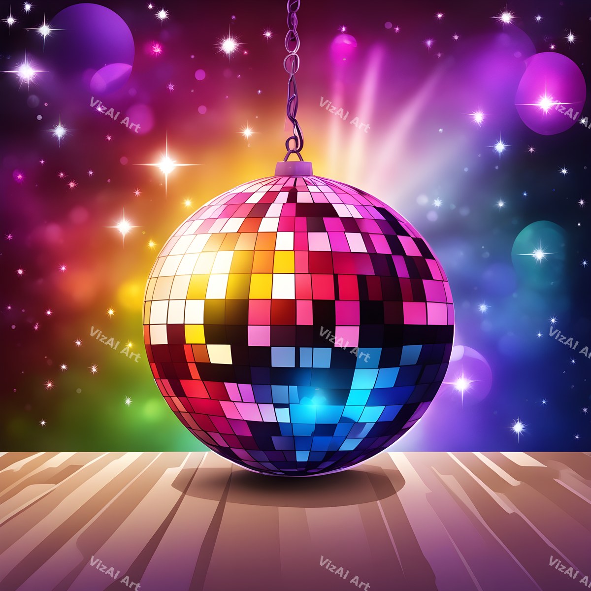 Rainbow Disco Ball Art — print 9