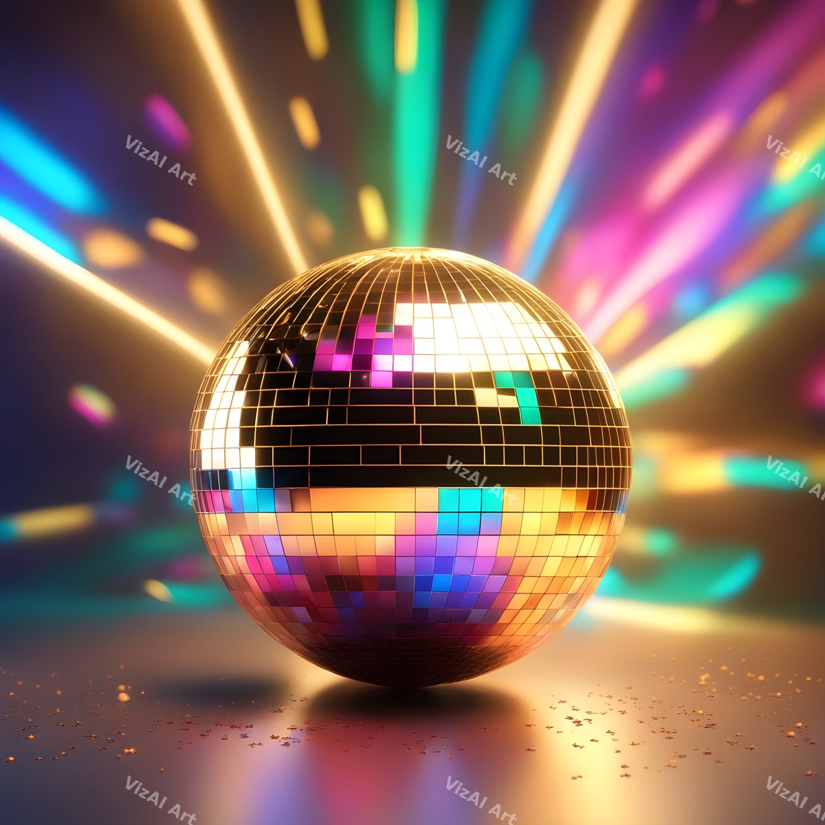 Rainbow Disco Ball Art — print 11