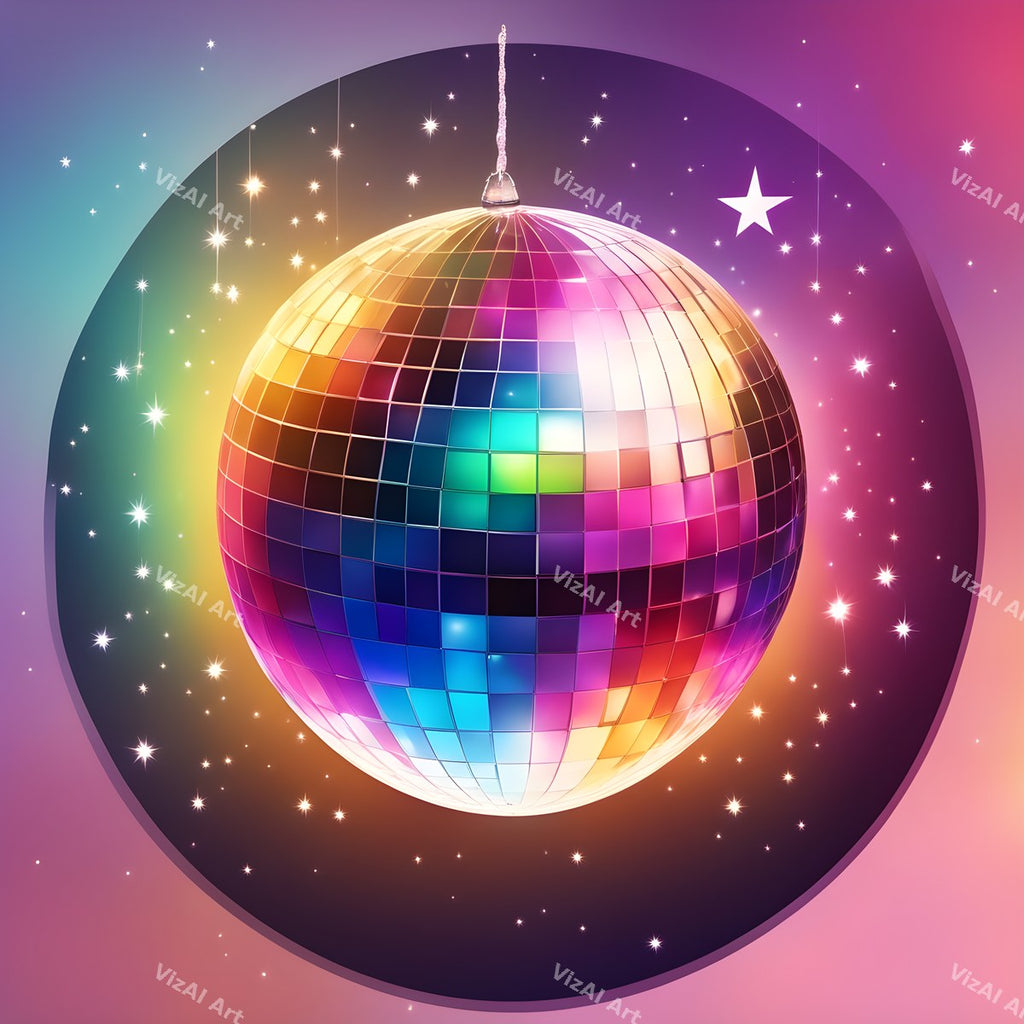 Rainbow Disco Ball Art — print 12