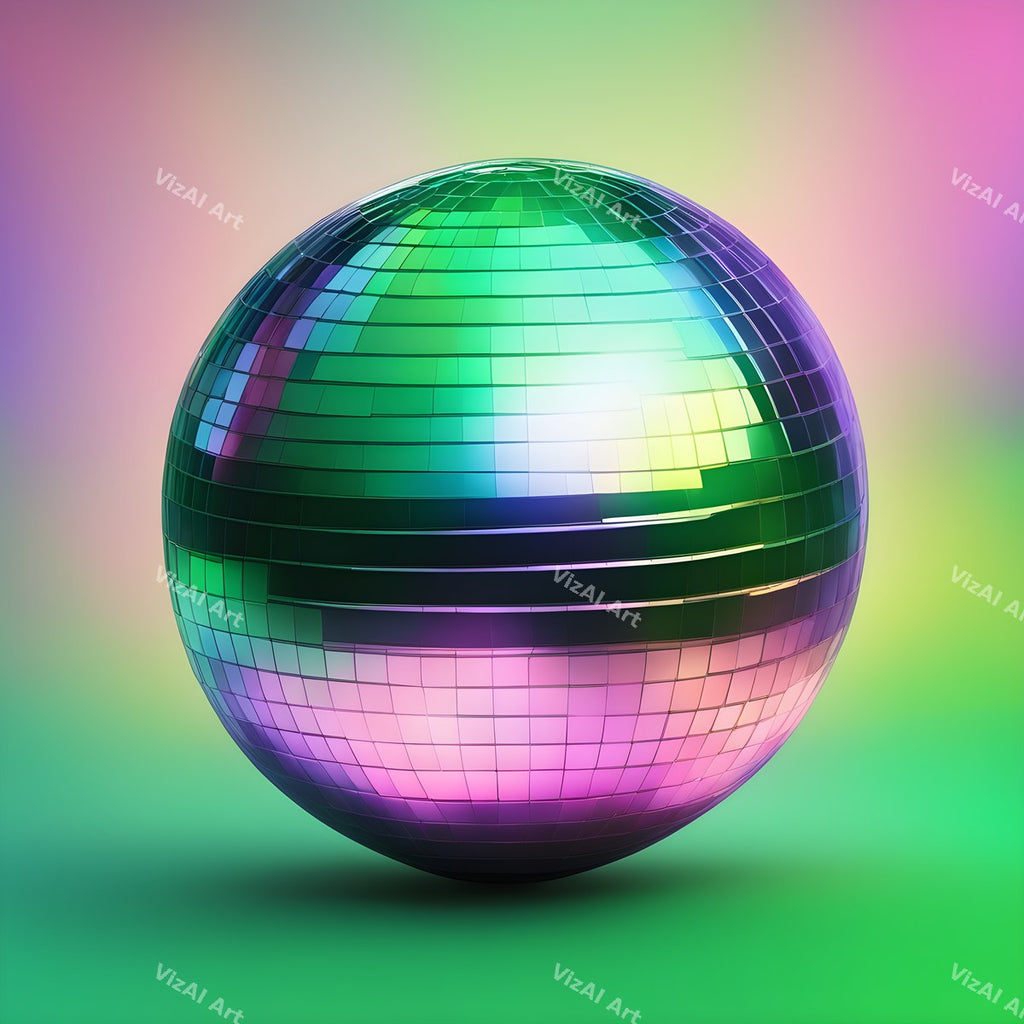 Neon Glow Disco Ball Art — print 3