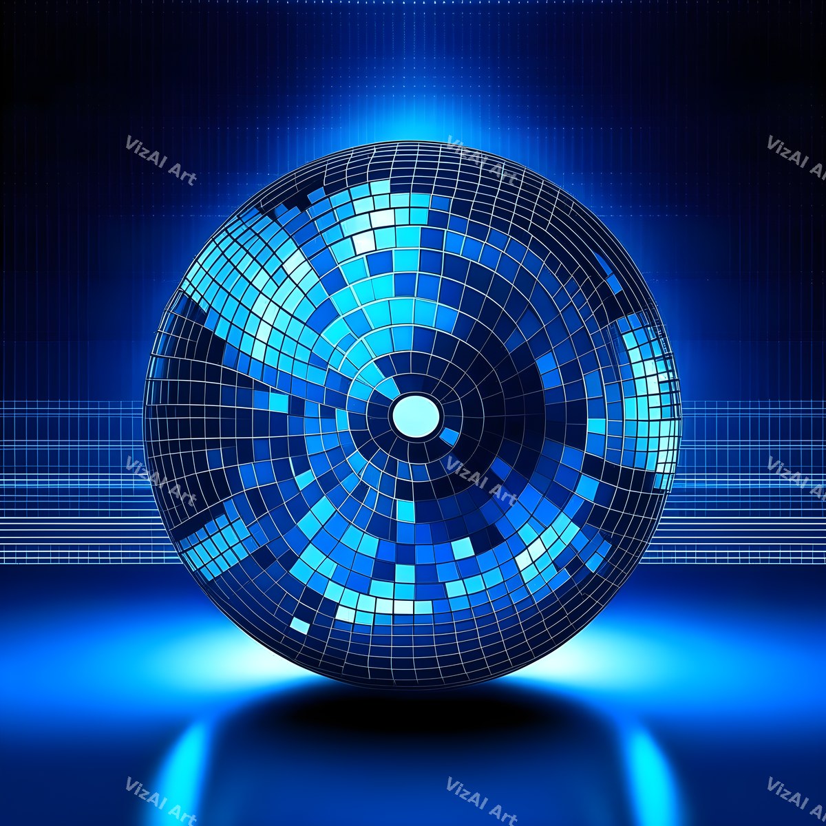 Neon Glow Disco Ball Art — print 4