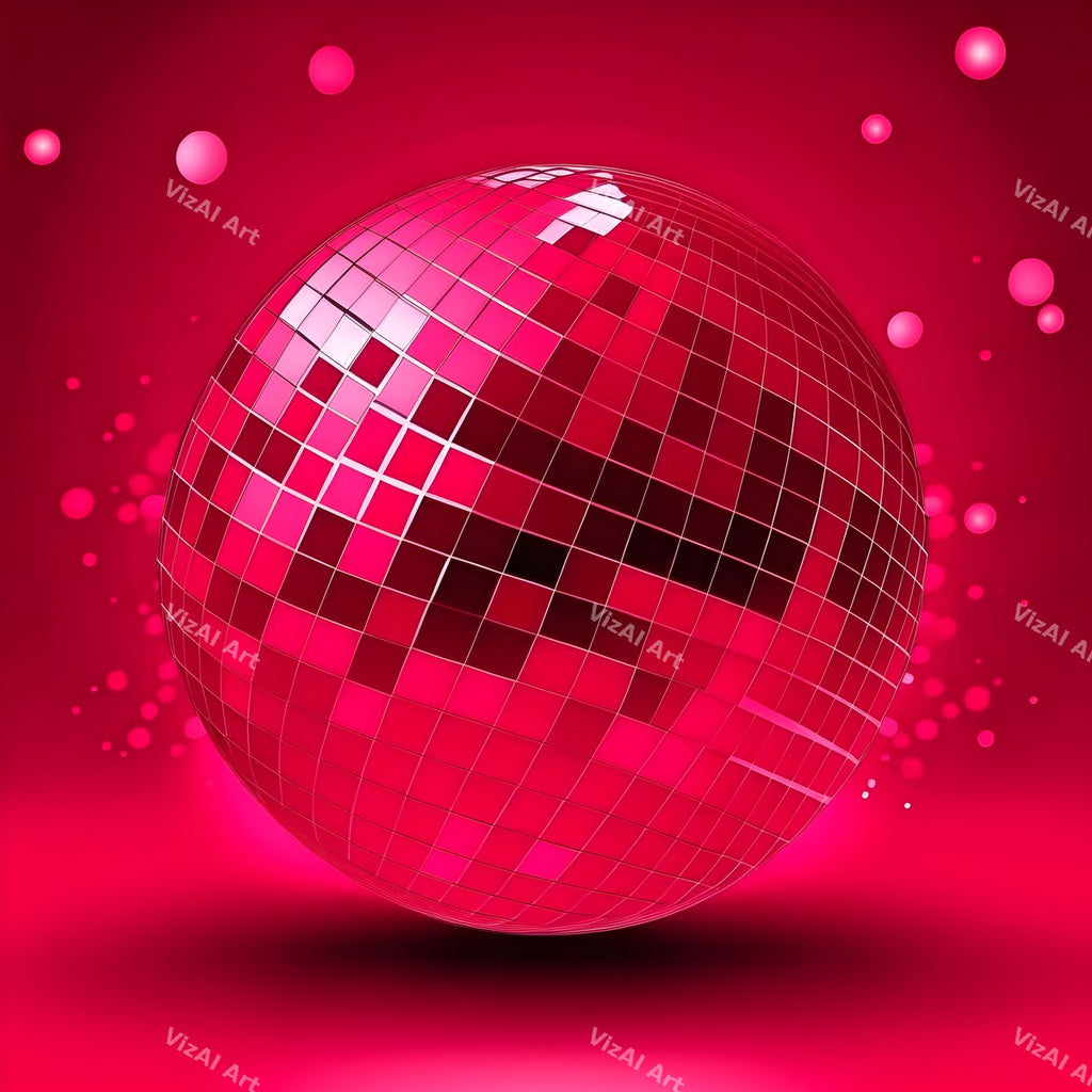Neon Glow Disco Ball Art — print 6