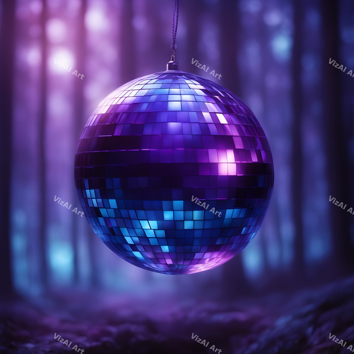 Neon Glow Disco Ball Art — print 7