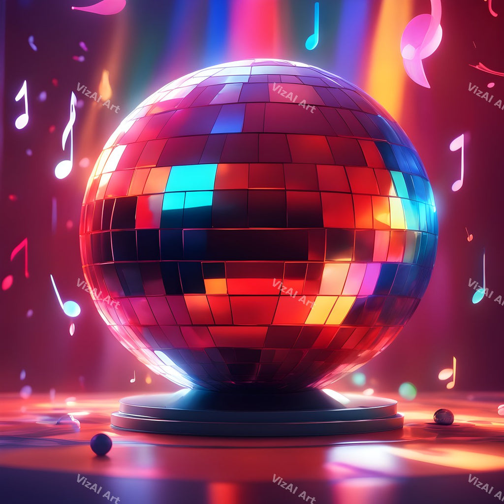 Neon Glow Disco Ball Art — print 11