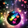 Hearts & Butterflies Disco Ball Art — print 1