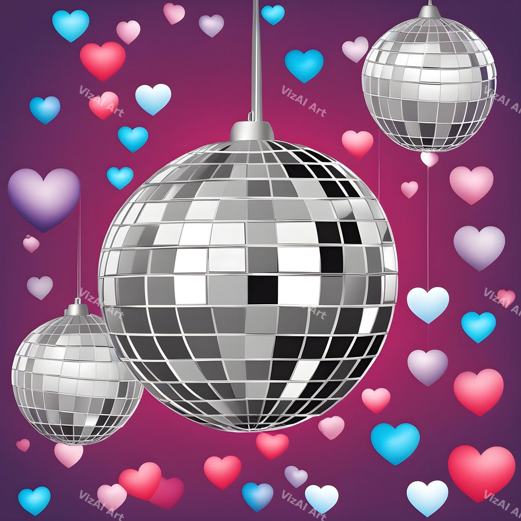 Hearts & Butterflies Disco Ball Art — print 6