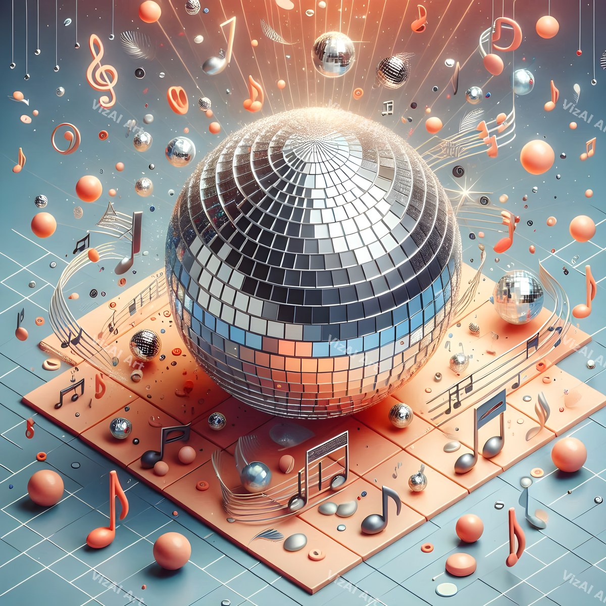 Hearts & Butterflies Disco Ball Art — print 11