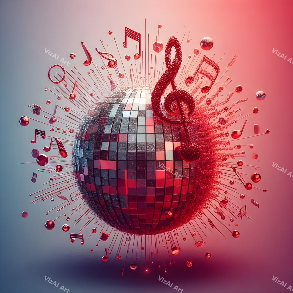 Disco Ball & Music Notes Art — print 10