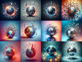 Disco Ball & Music Notes Art — 12 Printable Prints