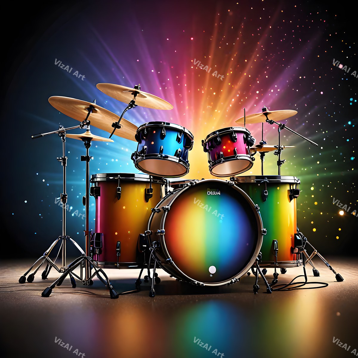 Neon Drum Kit Art — print 8