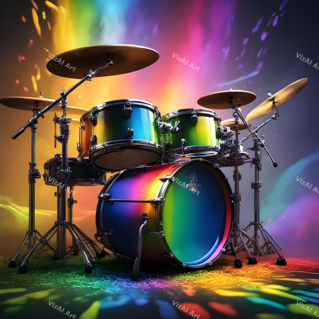 Neon Drum Kit Art — print 12