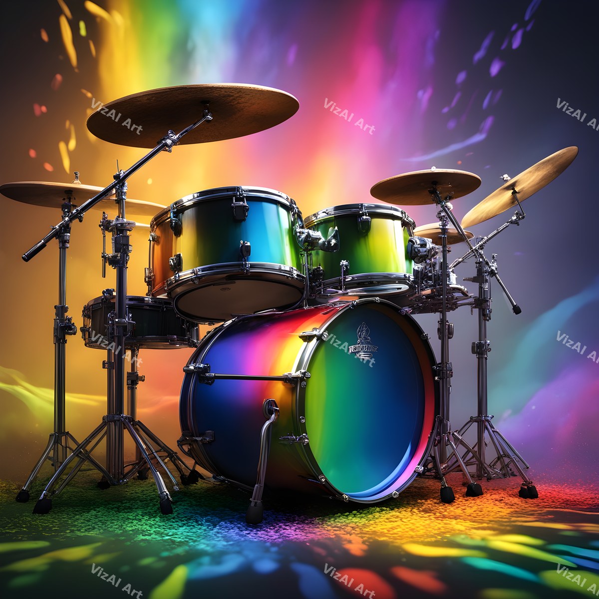 Neon Drum Kit Art — print 12