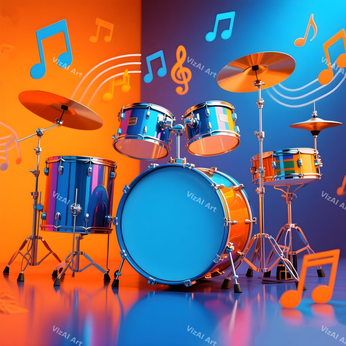 Drums & Music Notes Art — print 6