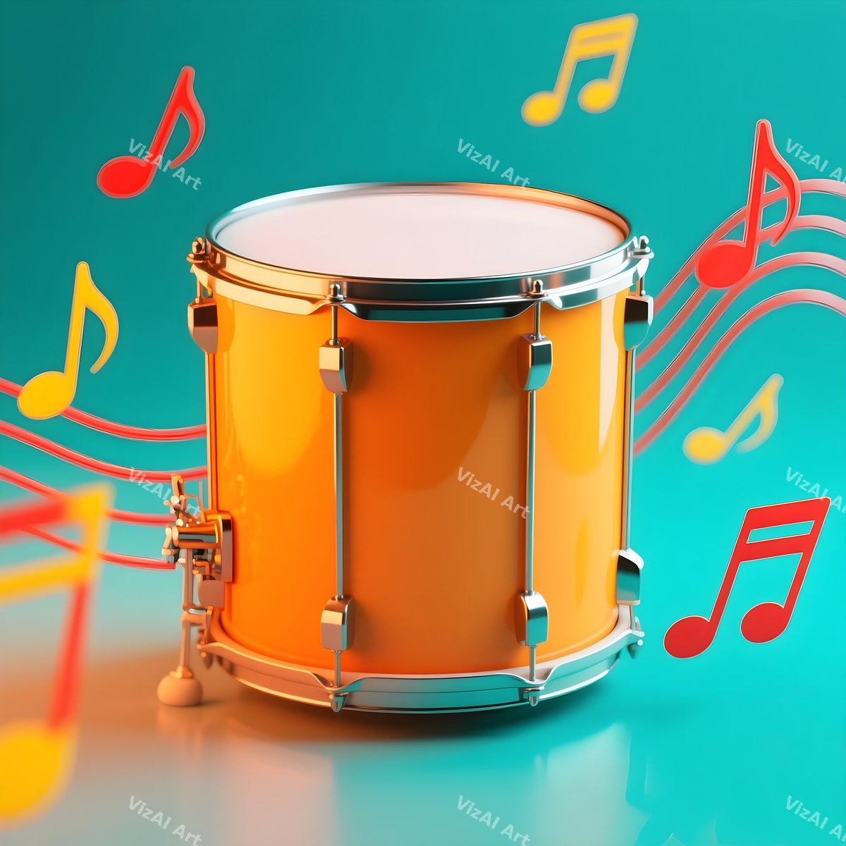 Drums & Music Notes Art — print 7