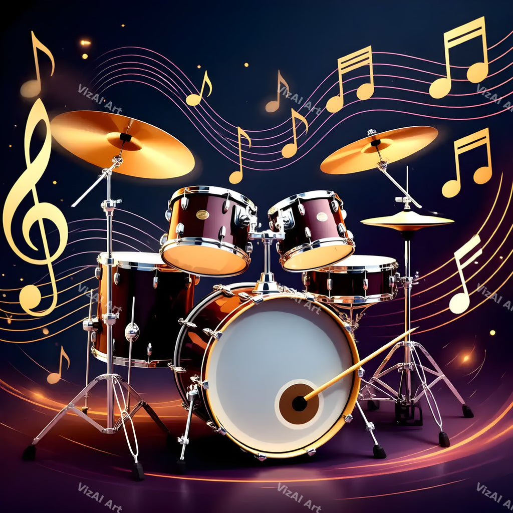 Drums & Music Notes Art — print 9