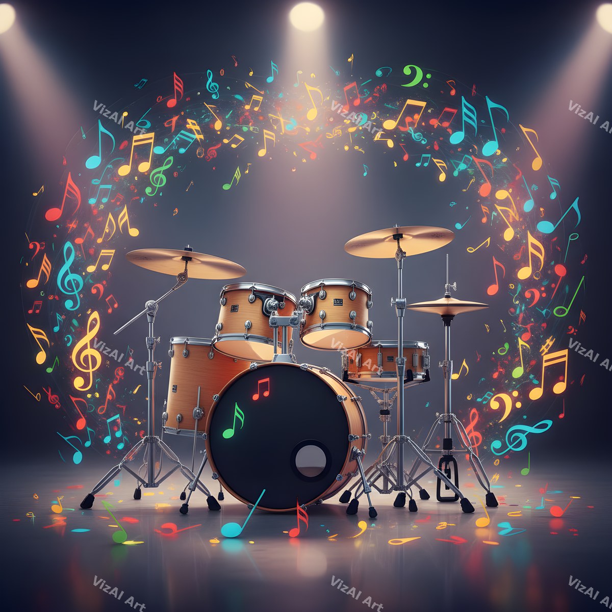 Drums & Music Notes Art — print 10