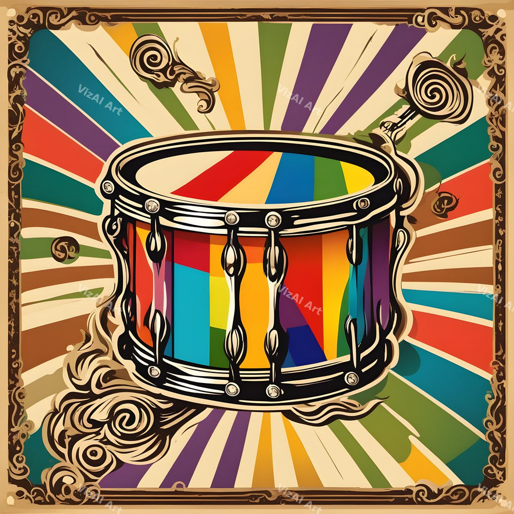 Painted & Floral Drums Art — print 2