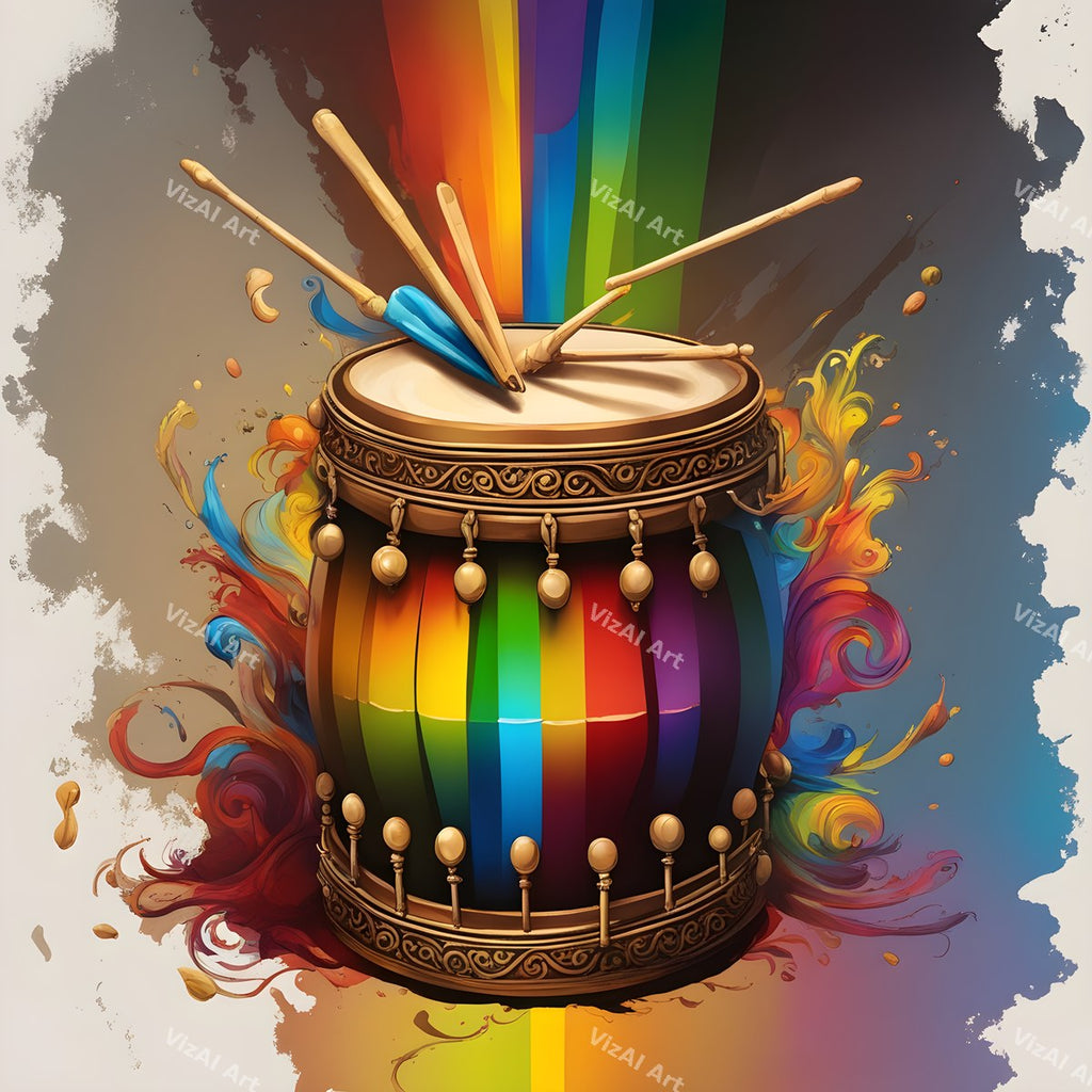 Painted & Floral Drums Art — print 4