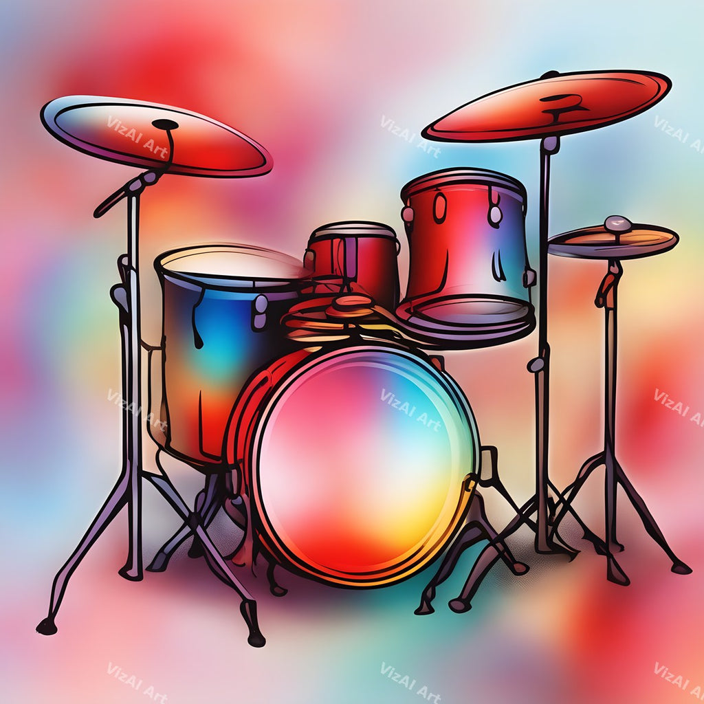 Painted & Floral Drums Art — print 12