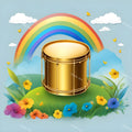 Rainbow Hearts & Stars Drum Art — print 1