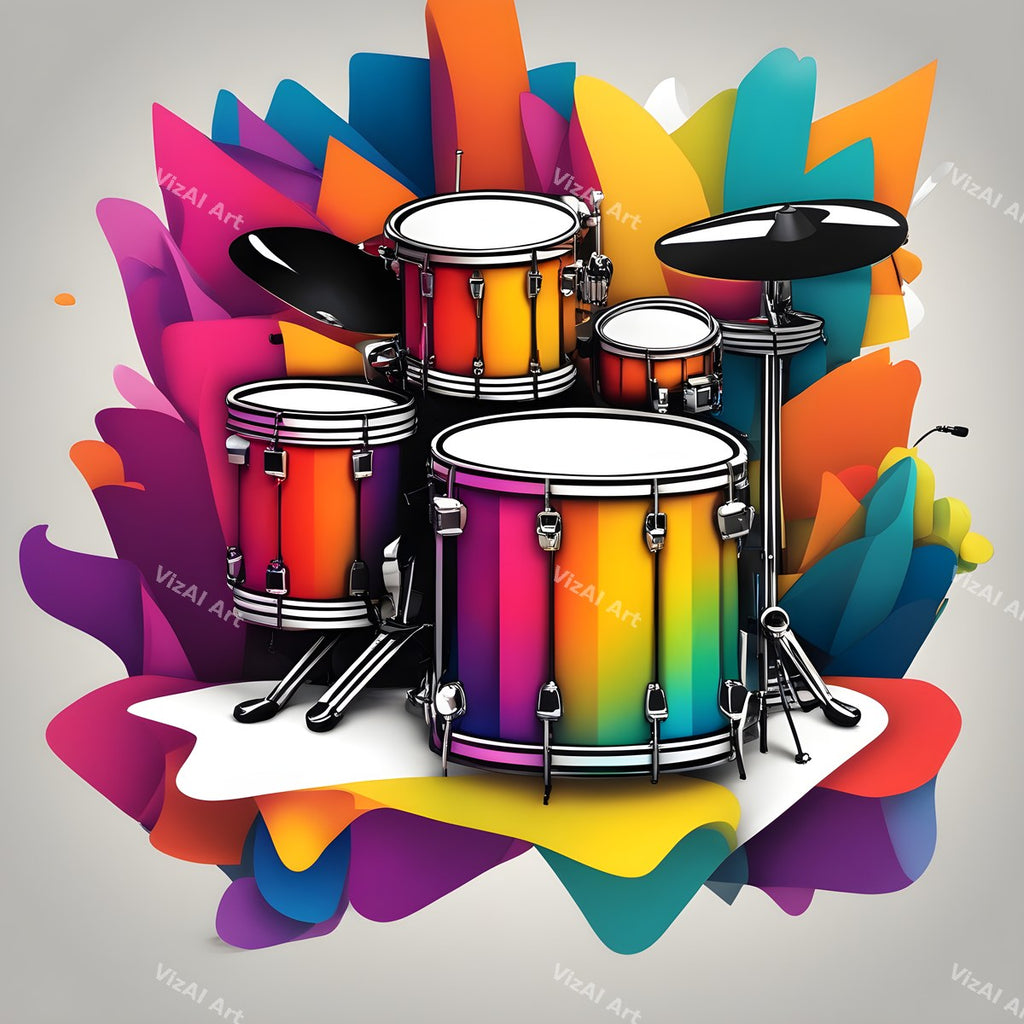 Rainbow Hearts & Stars Drum Art — print 2