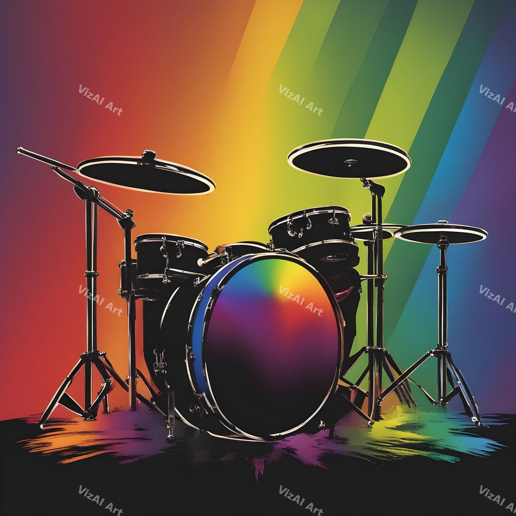 Rainbow Hearts & Stars Drum Art — print 3