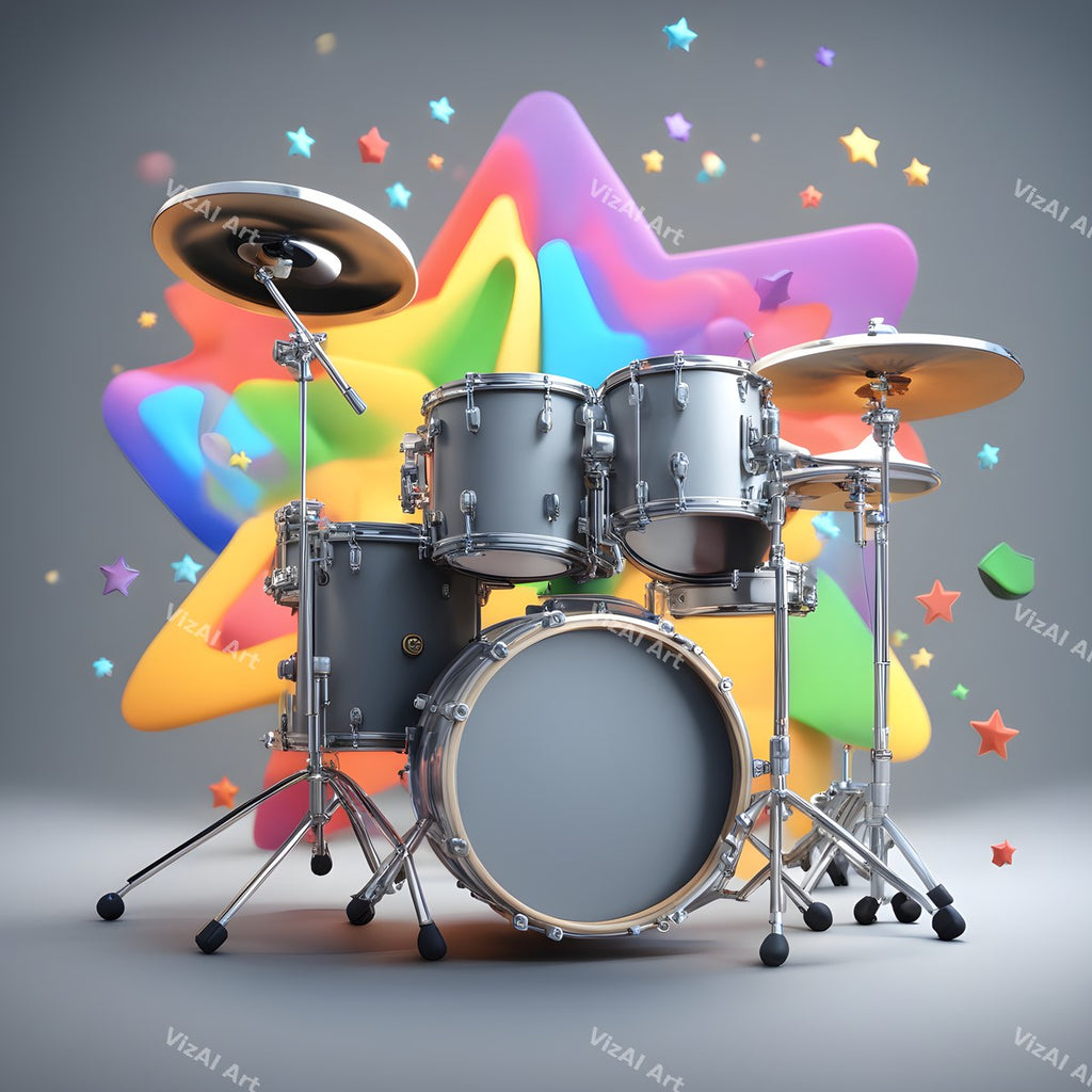 Rainbow Hearts & Stars Drum Art — print 9