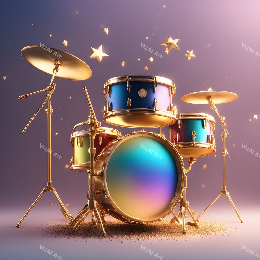Rainbow Hearts & Stars Drum Art — print 10