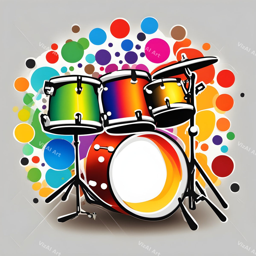 Rainbow Hearts & Stars Drum Art — print 12