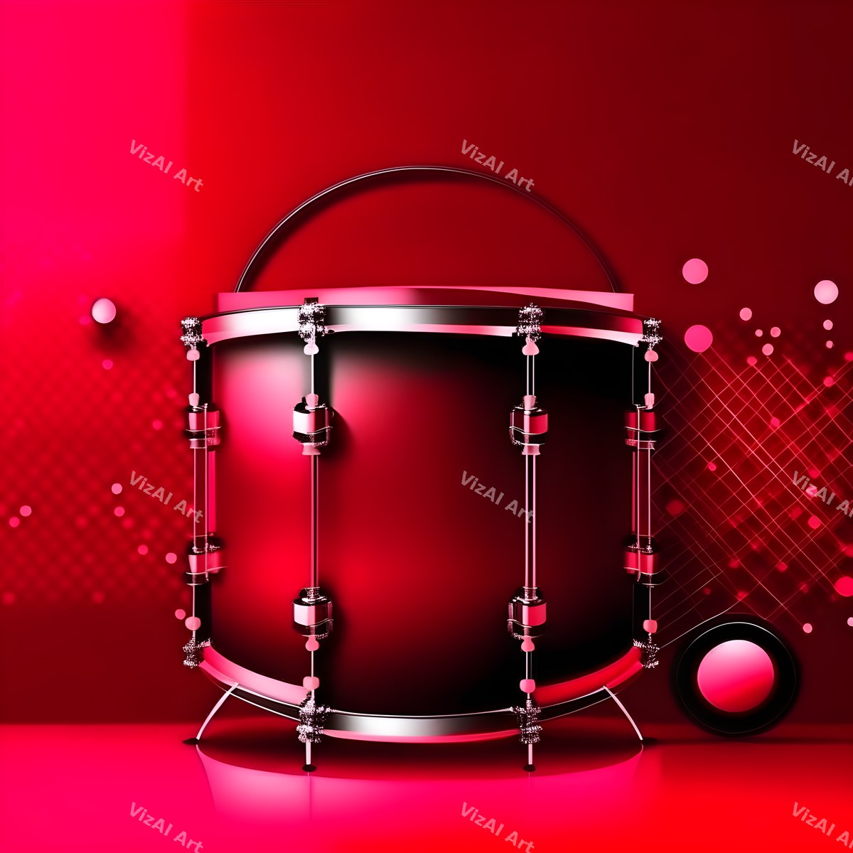 Red & Gold Spotlight Drum Art — print 1