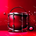 Red & Gold Spotlight Drum Art — print 1