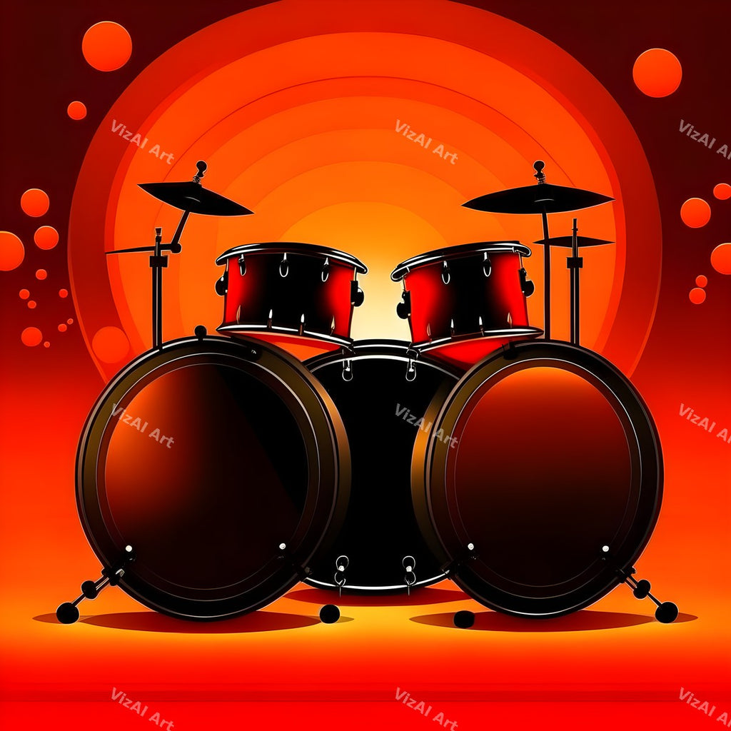 Red & Gold Spotlight Drum Art — print 4