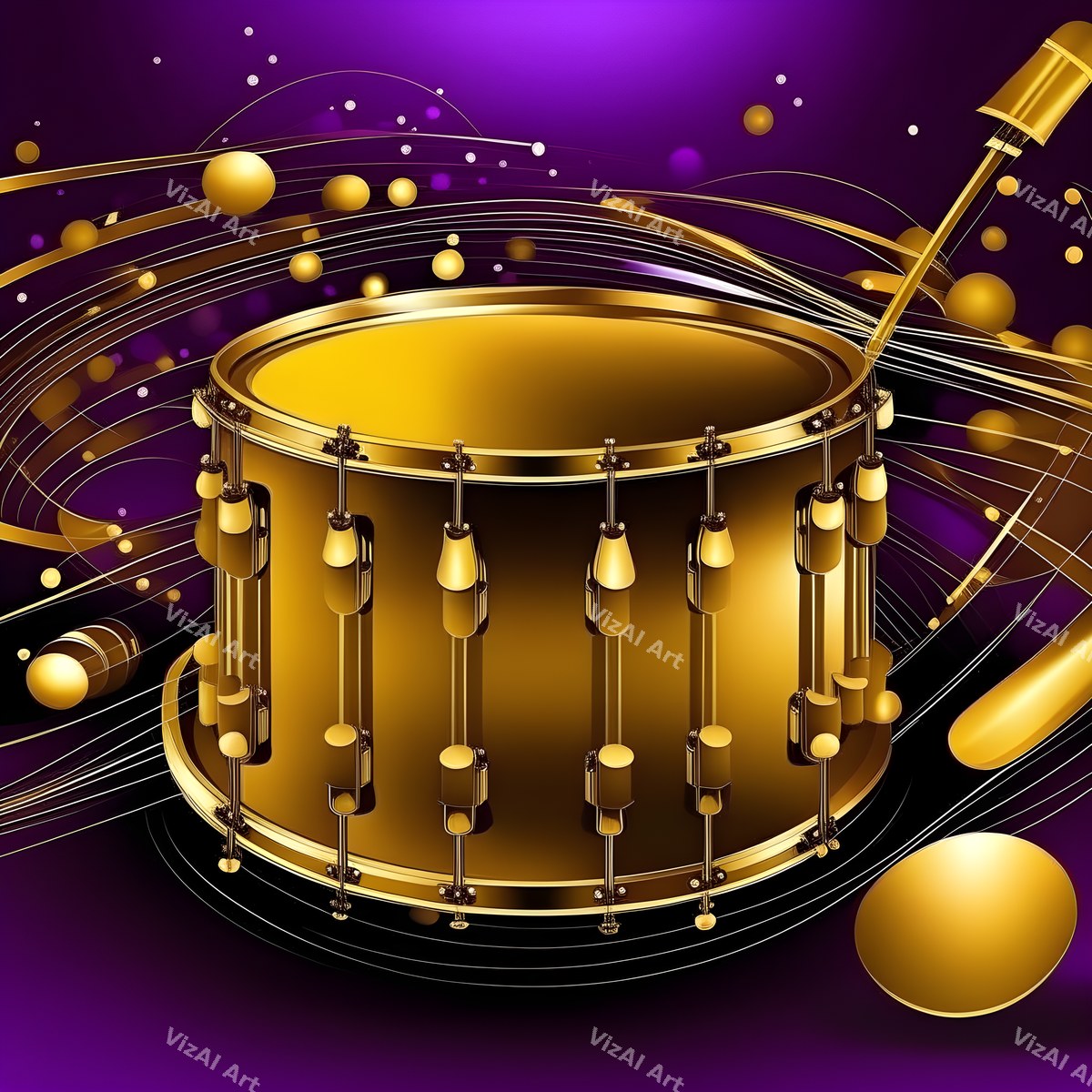 Red & Gold Spotlight Drum Art — print 5