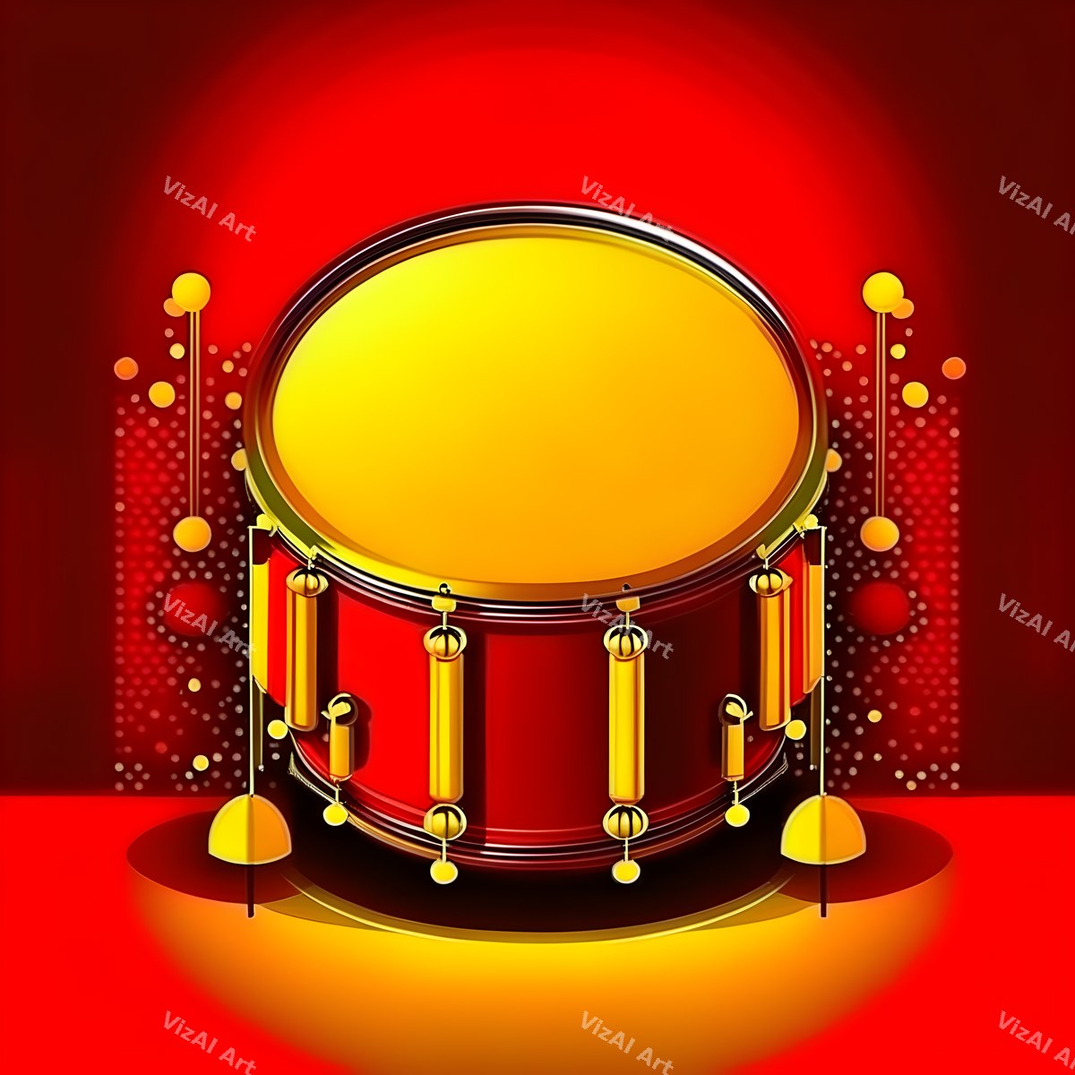 Red & Gold Spotlight Drum Art — print 6