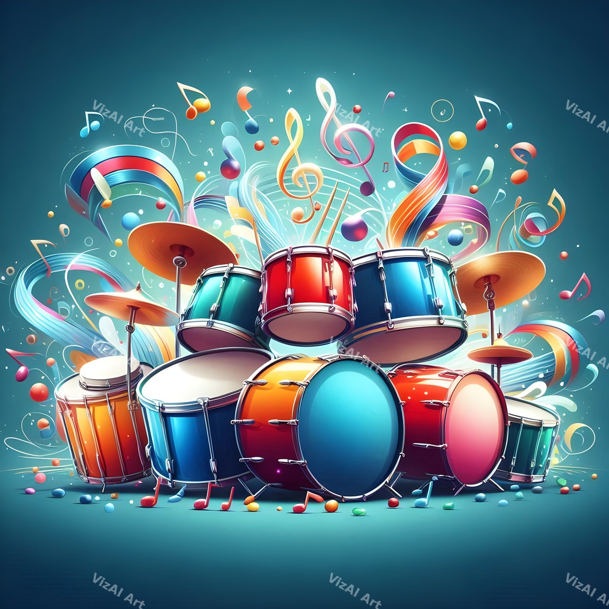 Folk Drums & Butterflies Art — print 3