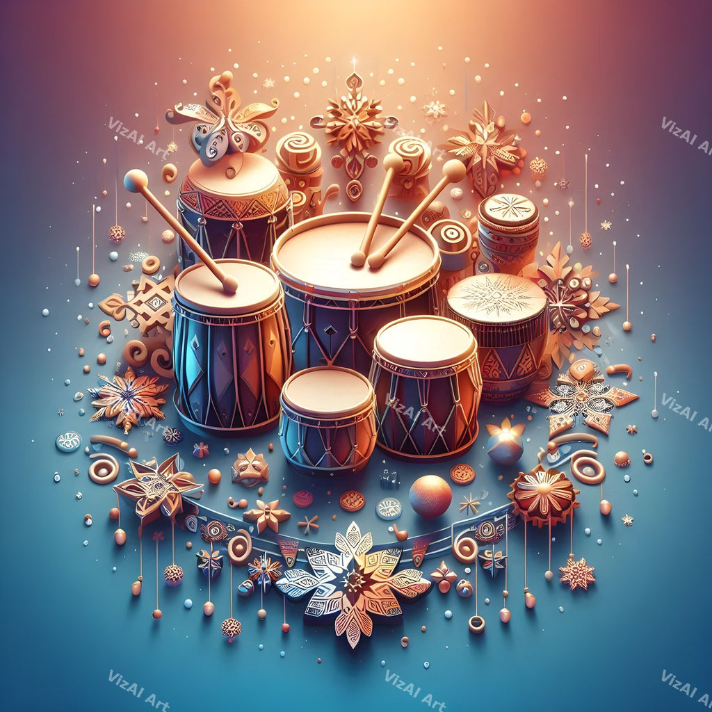 Folk Drums & Butterflies Art — print 4