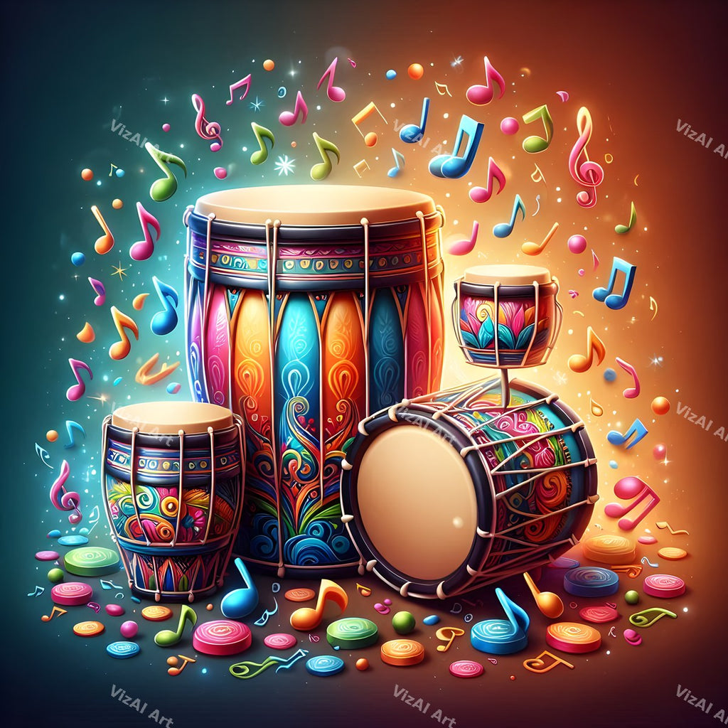 Folk Drums & Butterflies Art — print 9