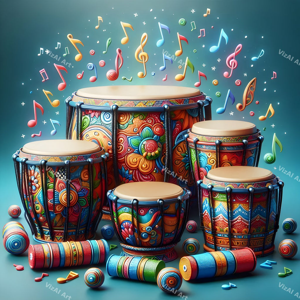 Folk Drums & Butterflies Art — print 10