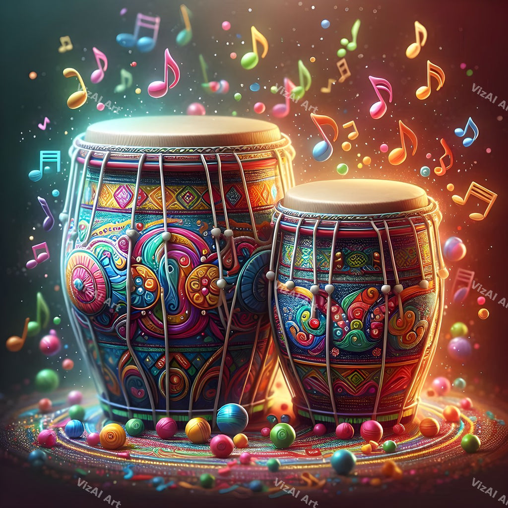 Folk Drums & Butterflies Art — print 12