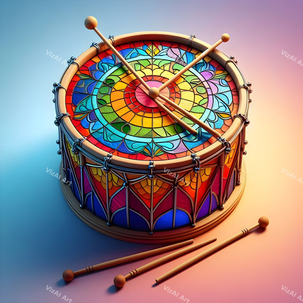 Crystal & Stained Glass Drum Art — print 1