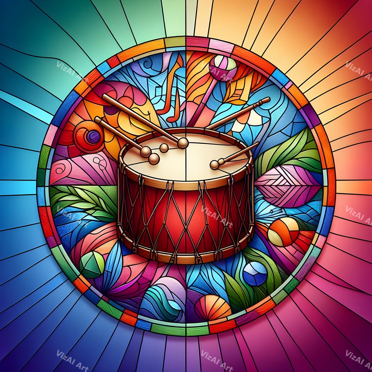 Crystal & Stained Glass Drum Art — print 2