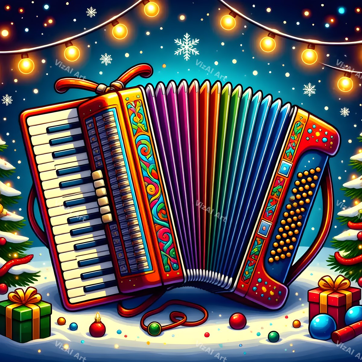 Christmas & New Year Music Art Mix — print 2