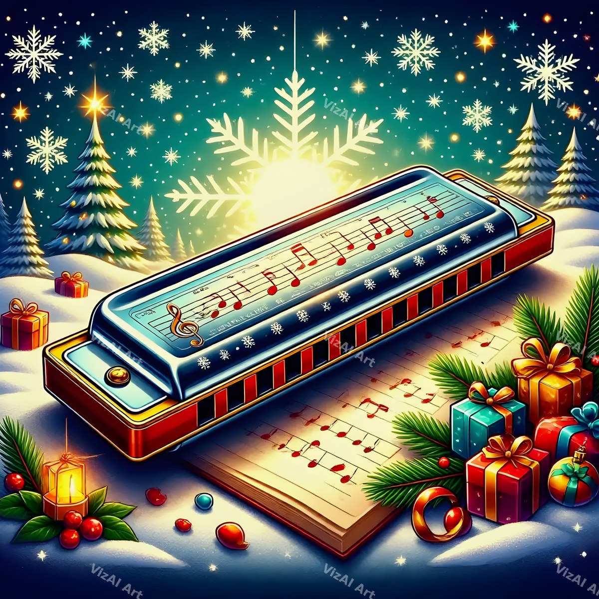 Christmas & New Year Music Art Mix — print 4
